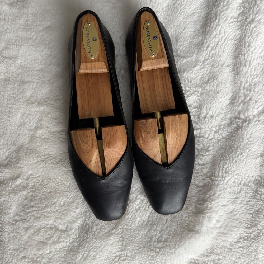 Coach and Four Juliette Flats Women Size 8.5 Black Leather Classic